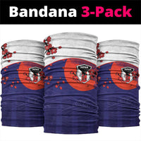 Japan Football Neck Gaiter Minimalist Floral Great Wave Ukiyo-e Style