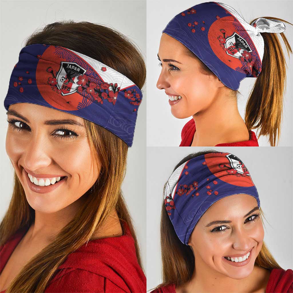 Japan Football Neck Gaiter Minimalist Floral Great Wave Ukiyo-e Style