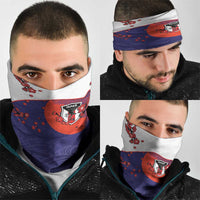Japan Football Neck Gaiter Minimalist Floral Great Wave Ukiyo-e Style