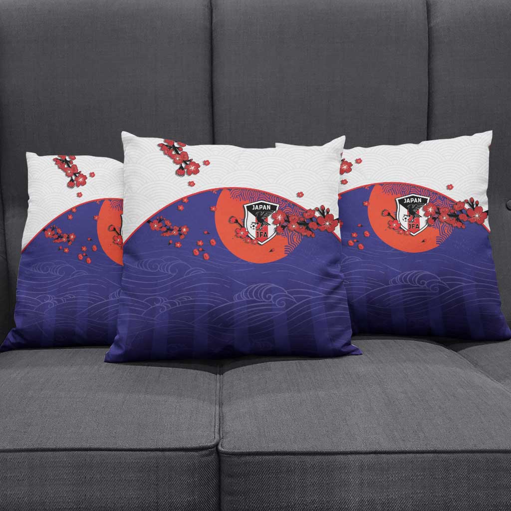 Japan Football Pillow Cover Minimalist Floral Great Wave Ukiyo-e Style