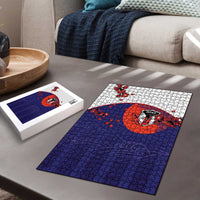 Japan Football Puzzle Minimalist Floral Great Wave Ukiyo-e Style