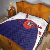 Japan Football Quilt Minimalist Floral Great Wave Ukiyo-e Style