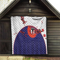Japan Football Quilt Minimalist Floral Great Wave Ukiyo-e Style