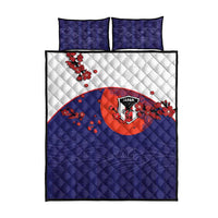 Japan Football Quilt Bed Set Minimalist Floral Great Wave Ukiyo-e Style