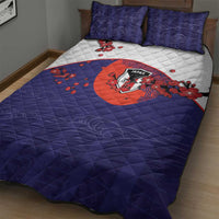 Japan Football Quilt Bed Set Minimalist Floral Great Wave Ukiyo-e Style