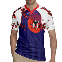 Custom Japan Football Rugby Jersey Minimalist Floral Great Wave Ukiyo-e Style