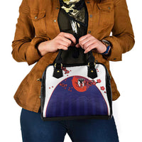 Japan Football Shoulder Handbag Minimalist Floral Great Wave Ukiyo-e Style