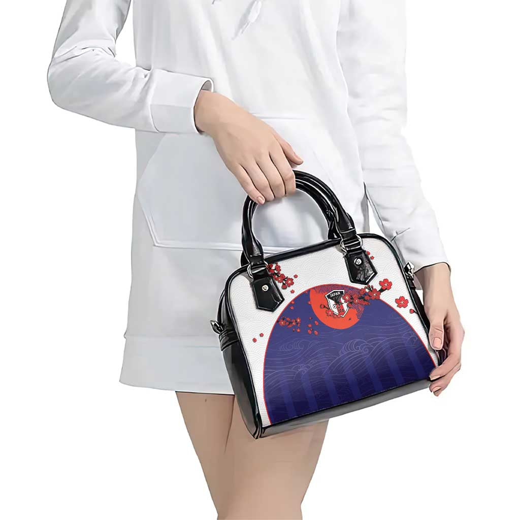Japan Football Shoulder Handbag Minimalist Floral Great Wave Ukiyo-e Style