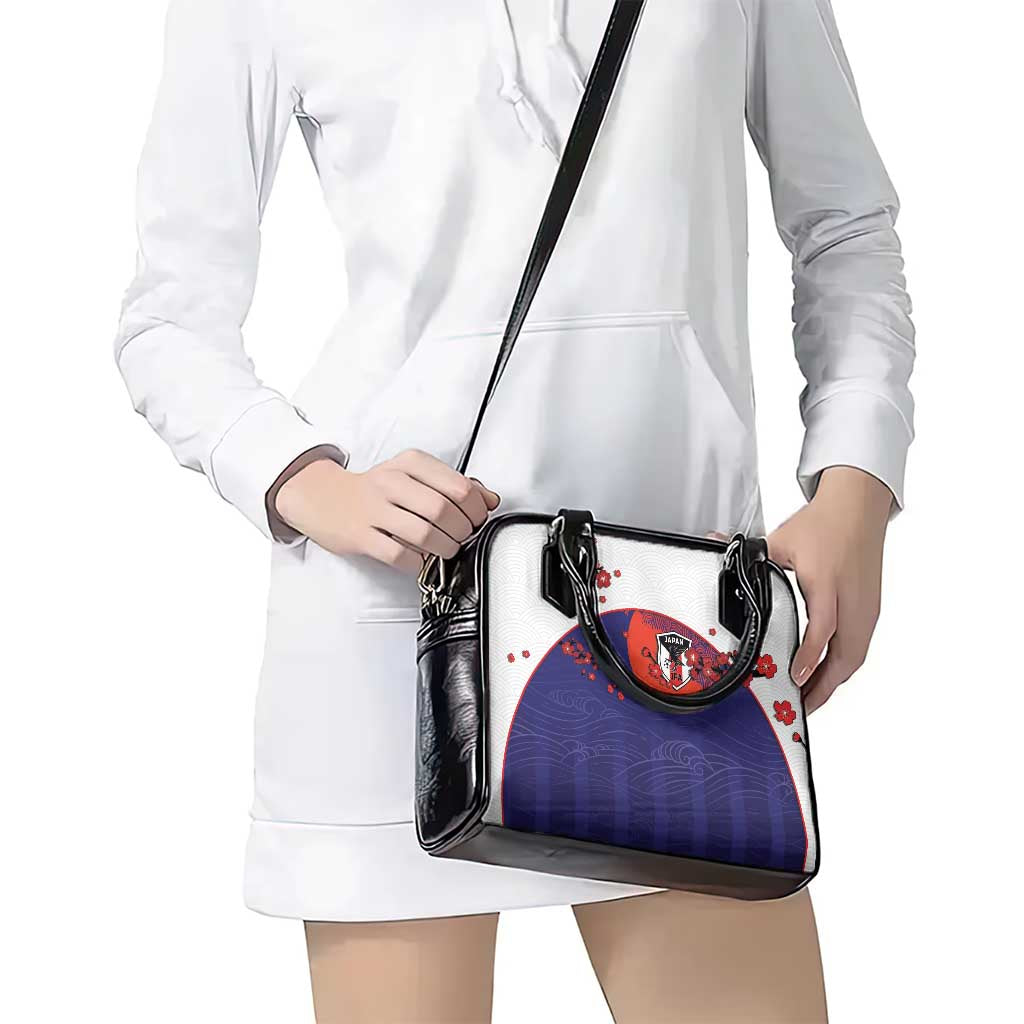Japan Football Shoulder Handbag Minimalist Floral Great Wave Ukiyo-e Style