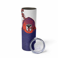 Custom Japan Football Skinny Tumbler Minimalist Floral Great Wave Ukiyo-e Style