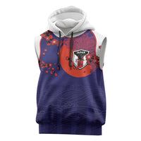 Custom Japan Football Sleeveless Hoodie Minimalist Floral Great Wave Ukiyo-e Style