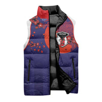 Custom Japan Football Sleeveless Puffer Jacket Minimalist Floral Great Wave Ukiyo-e Style