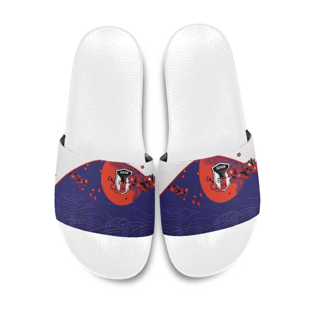 Japan Football Slide Sandals Minimalist Floral Great Wave Ukiyo-e Style