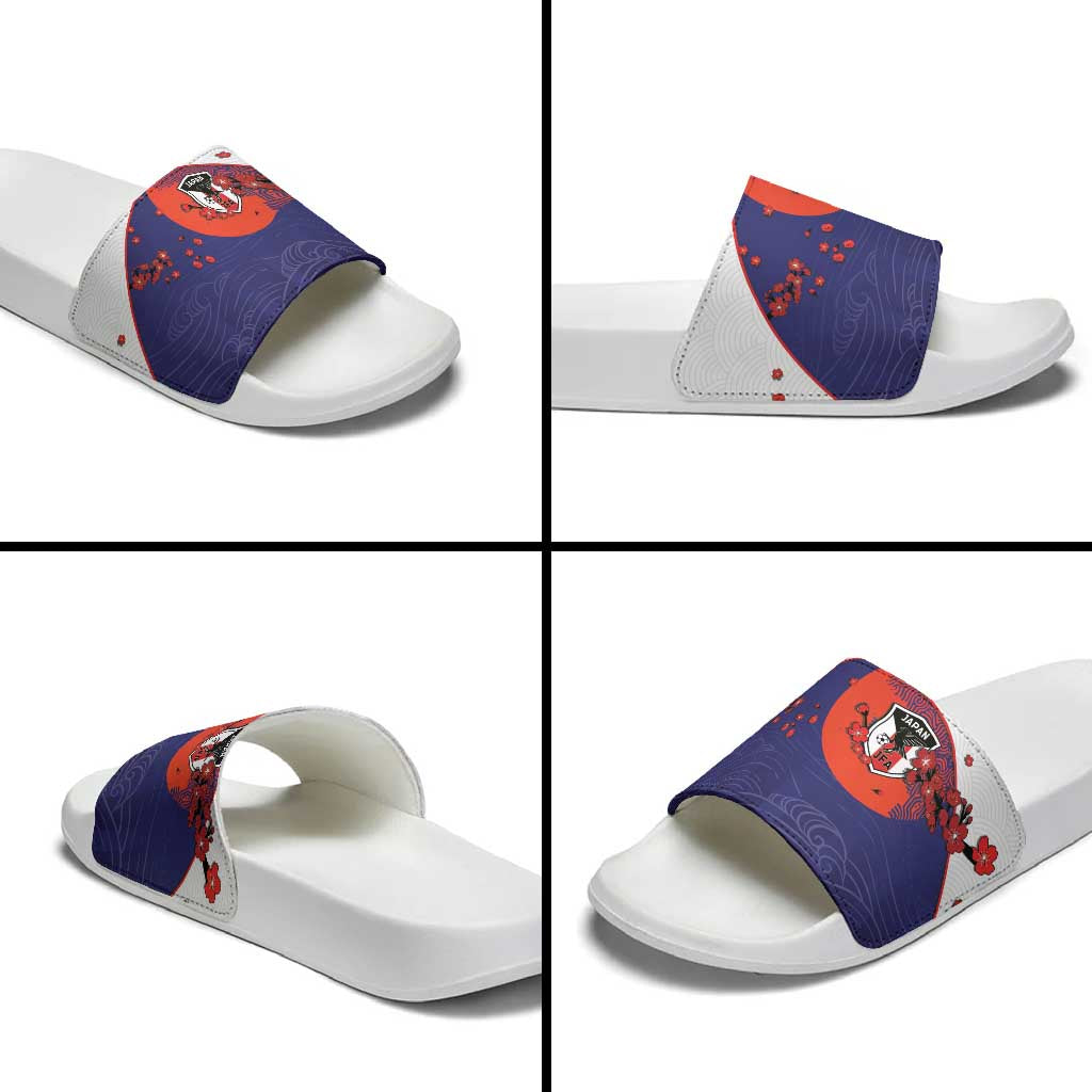 Japan Football Slide Sandals Minimalist Floral Great Wave Ukiyo-e Style