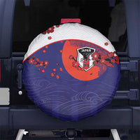 Japan Football Spare Tire Cover Minimalist Floral Great Wave Ukiyo-e Style