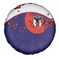 Japan Football Spare Tire Cover Minimalist Floral Great Wave Ukiyo-e Style