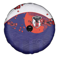 Japan Football Spare Tire Cover Minimalist Floral Great Wave Ukiyo-e Style