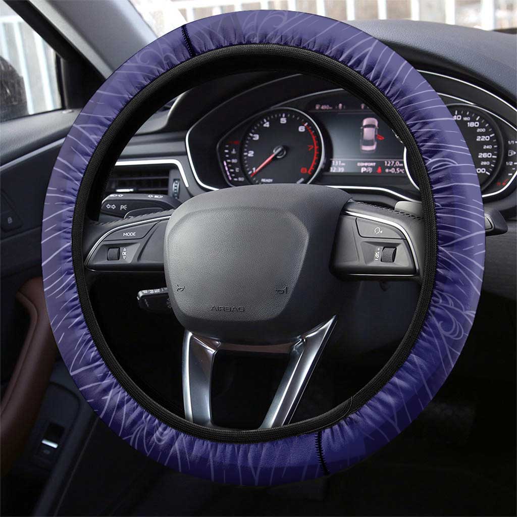 Japan Football Steering Wheel Cover Minimalist Floral Great Wave Ukiyo-e Style
