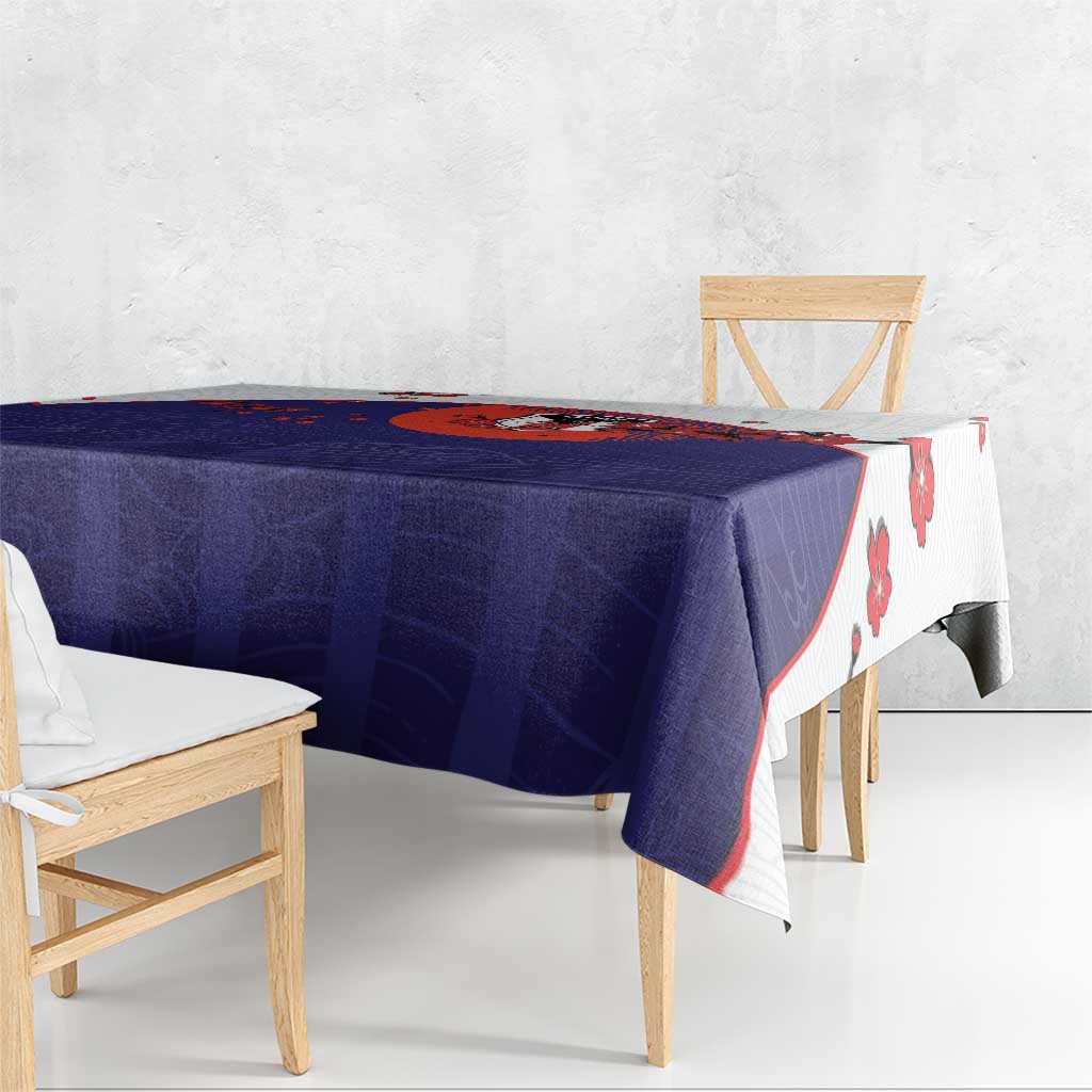 Japan Football Tablecloth Minimalist Floral Great Wave Ukiyo-e Style