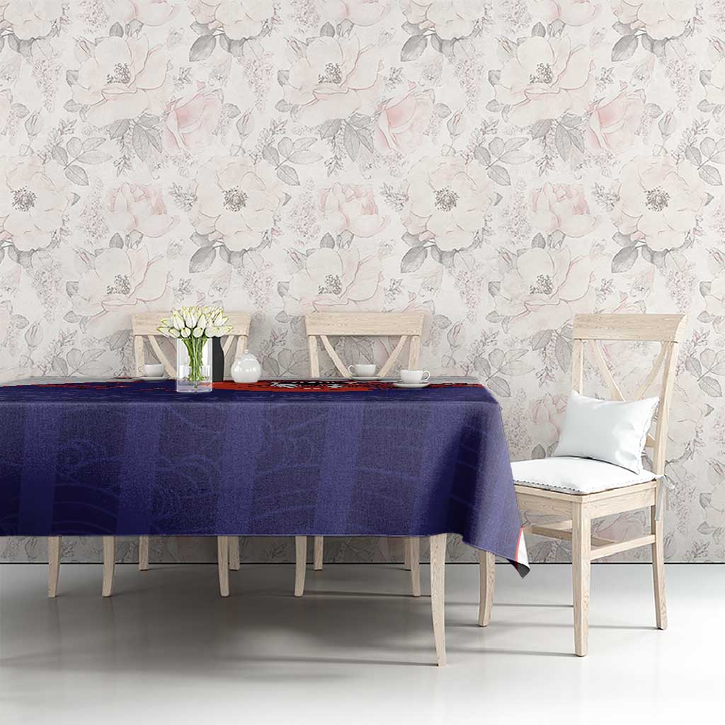 Japan Football Tablecloth Minimalist Floral Great Wave Ukiyo-e Style
