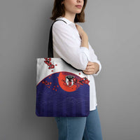Japan Football Tote Bag Minimalist Floral Great Wave Ukiyo-e Style