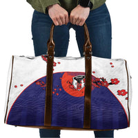 Japan Football Travel Bag Minimalist Floral Great Wave Ukiyo-e Style