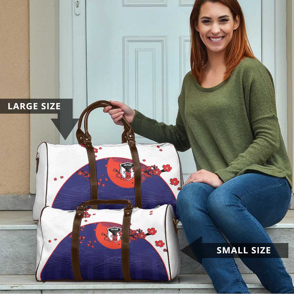 Japan Football Travel Bag Minimalist Floral Great Wave Ukiyo-e Style