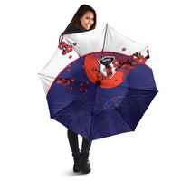Japan Football Umbrella Minimalist Floral Great Wave Ukiyo-e Style