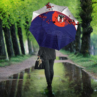 Japan Football Umbrella Minimalist Floral Great Wave Ukiyo-e Style