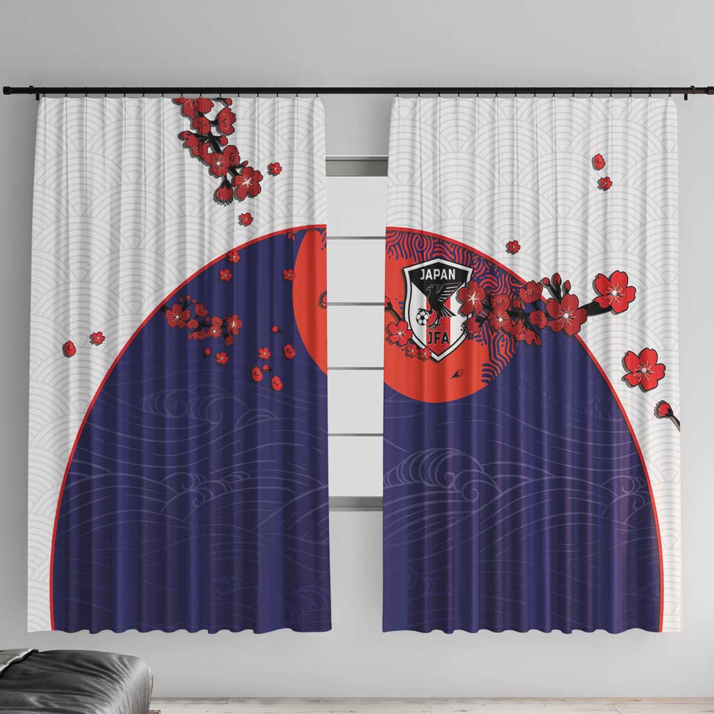 Japan Football Window Curtain Minimalist Floral Great Wave Ukiyo-e Style