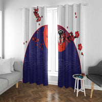 Japan Football Window Curtain Minimalist Floral Great Wave Ukiyo-e Style