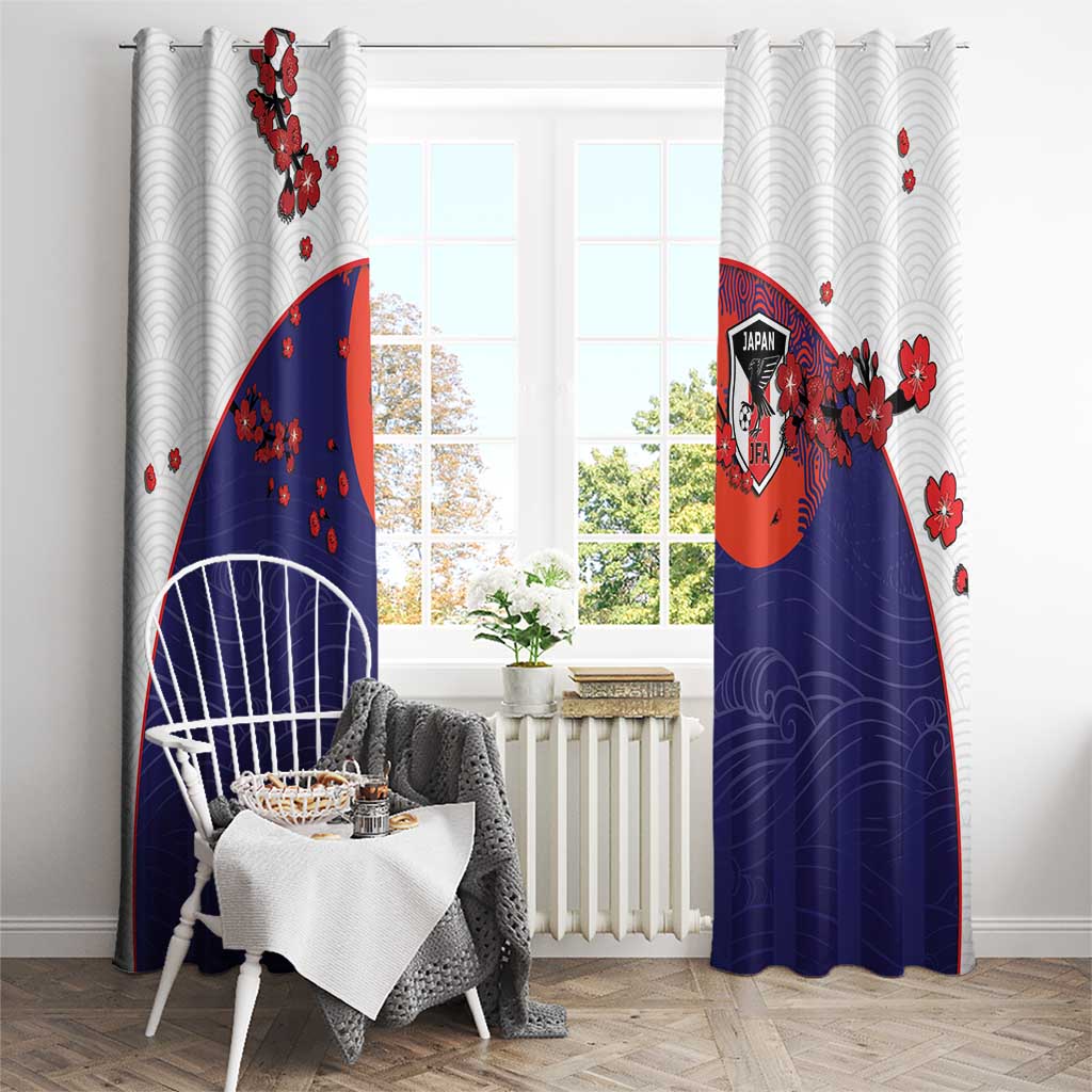 Japan Football Window Curtain Minimalist Floral Great Wave Ukiyo-e Style
