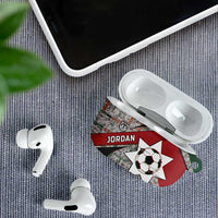 Jordan Football AirPods Case Jordanian National Flag Colors Retro Glitch Art