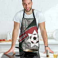 Jordan Football Apron Jordanian National Flag Colors Retro Glitch Art