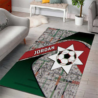 Jordan Football Area Rug Jordanian National Flag Colors Retro Glitch Art