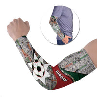 Custom Jordan Football Arm Sleeves Jordanian National Flag Colors Retro Glitch Art