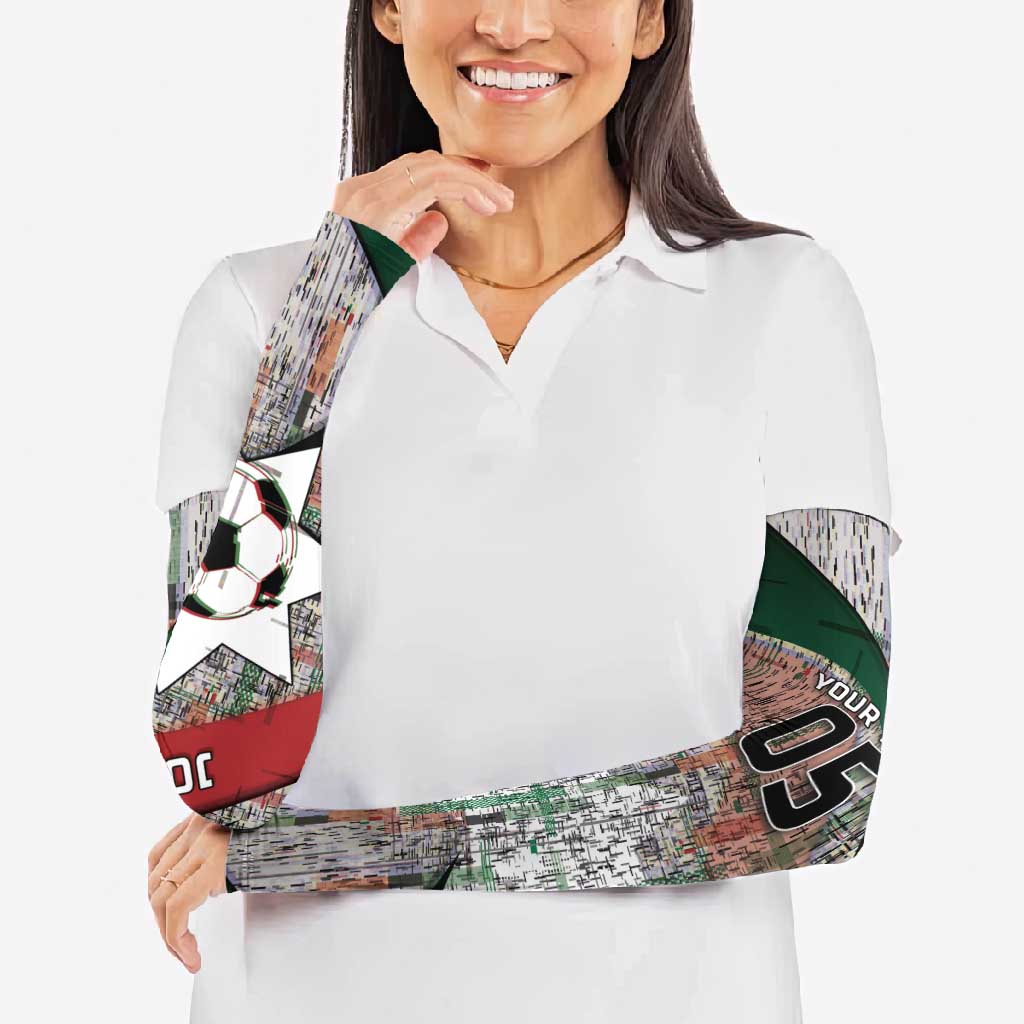 Custom Jordan Football Arm Sleeves Jordanian National Flag Colors Retro Glitch Art