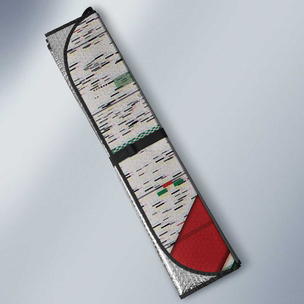Jordan Football Auto Sun Shade Jordanian National Flag Colors Retro Glitch Art