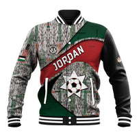 Custom Jordan Football Baseball Jacket Jordanian National Flag Colors Retro Glitch Art