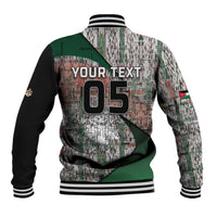 Custom Jordan Football Baseball Jacket Jordanian National Flag Colors Retro Glitch Art