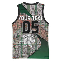 Custom Jordan Football Basketball Jersey Jordanian National Flag Colors Retro Glitch Art