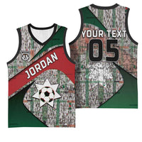 Custom Jordan Football Basketball Jersey Jordanian National Flag Colors Retro Glitch Art