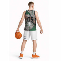 Custom Jordan Football Basketball Jersey Jordanian National Flag Colors Retro Glitch Art