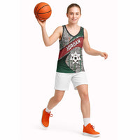Custom Jordan Football Basketball Jersey Jordanian National Flag Colors Retro Glitch Art
