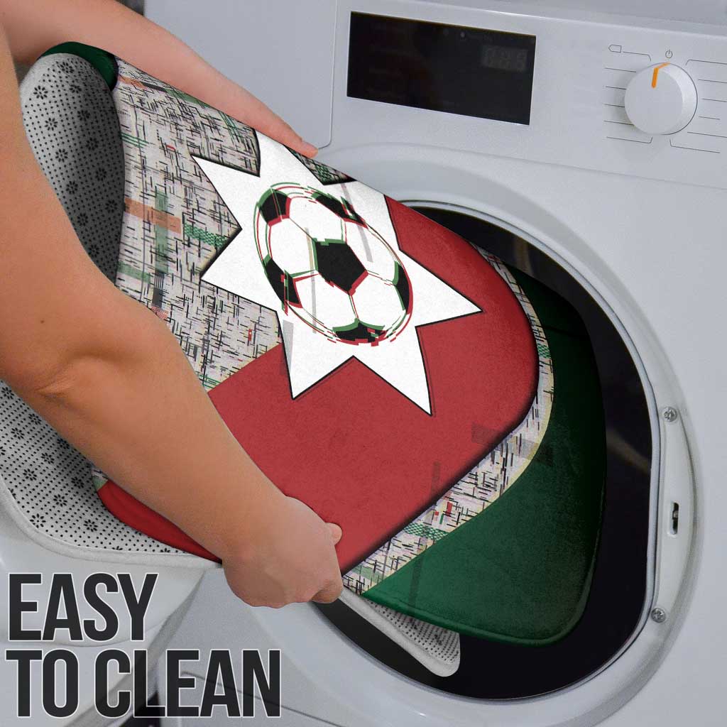 Jordan Football Bathroom Set Jordanian National Flag Colors Retro Glitch Art