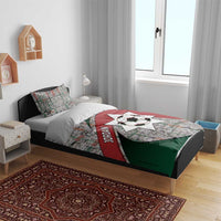 Jordan Football Bedding Set Jordanian National Flag Colors Retro Glitch Art