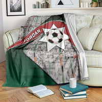 Jordan Football Blanket Jordanian National Flag Colors Retro Glitch Art