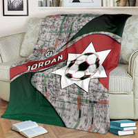 Jordan Football Blanket Jordanian National Flag Colors Retro Glitch Art