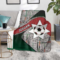 Jordan Football Blanket Jordanian National Flag Colors Retro Glitch Art