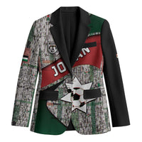 Custom Jordan Football Blazer Jordanian National Flag Colors Retro Glitch Art